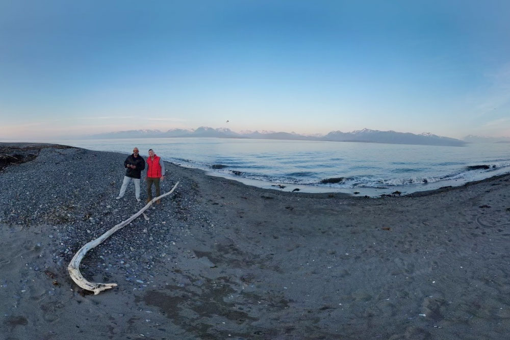 Two people on the beach